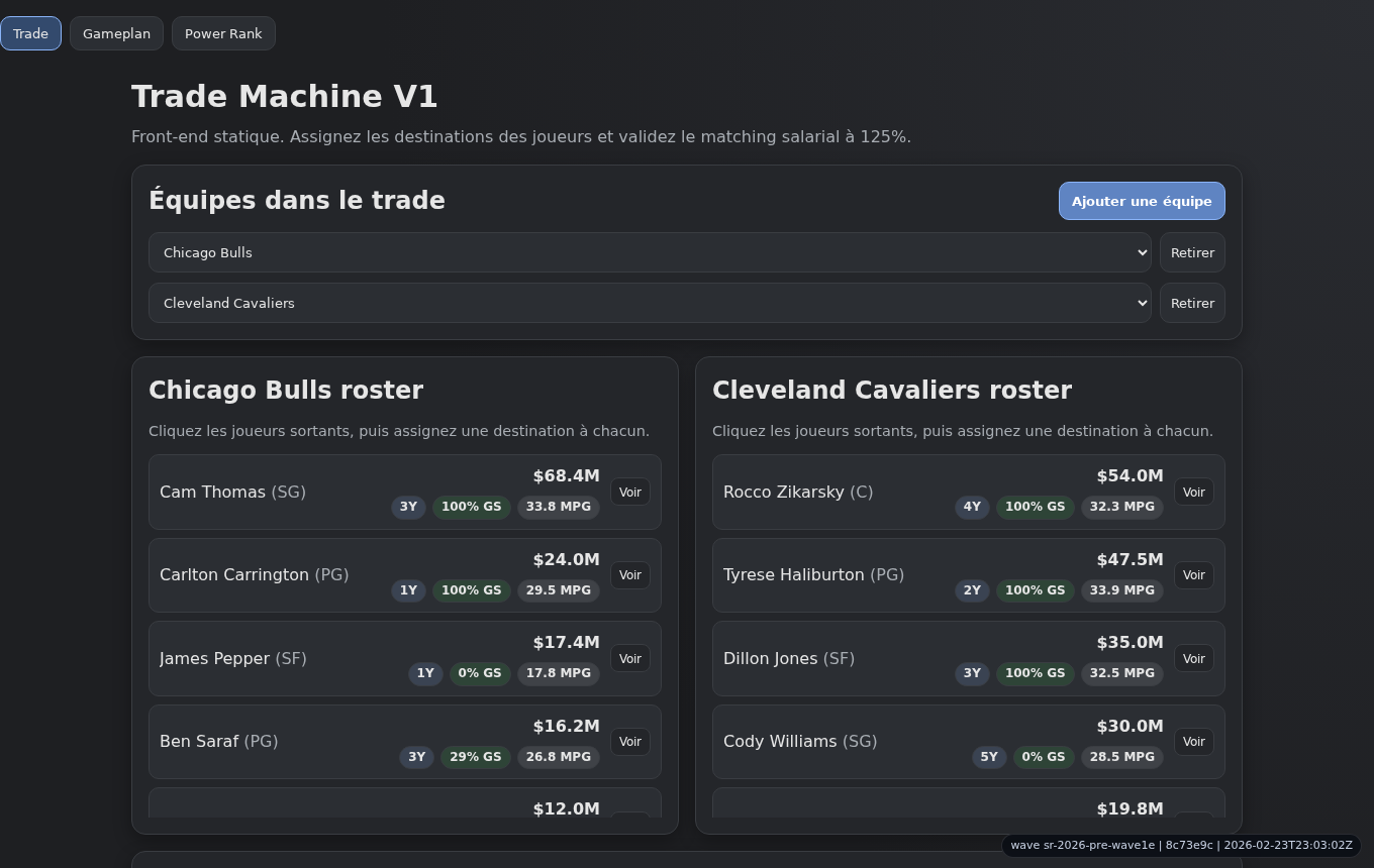 24 enhance trade machine with selected teams